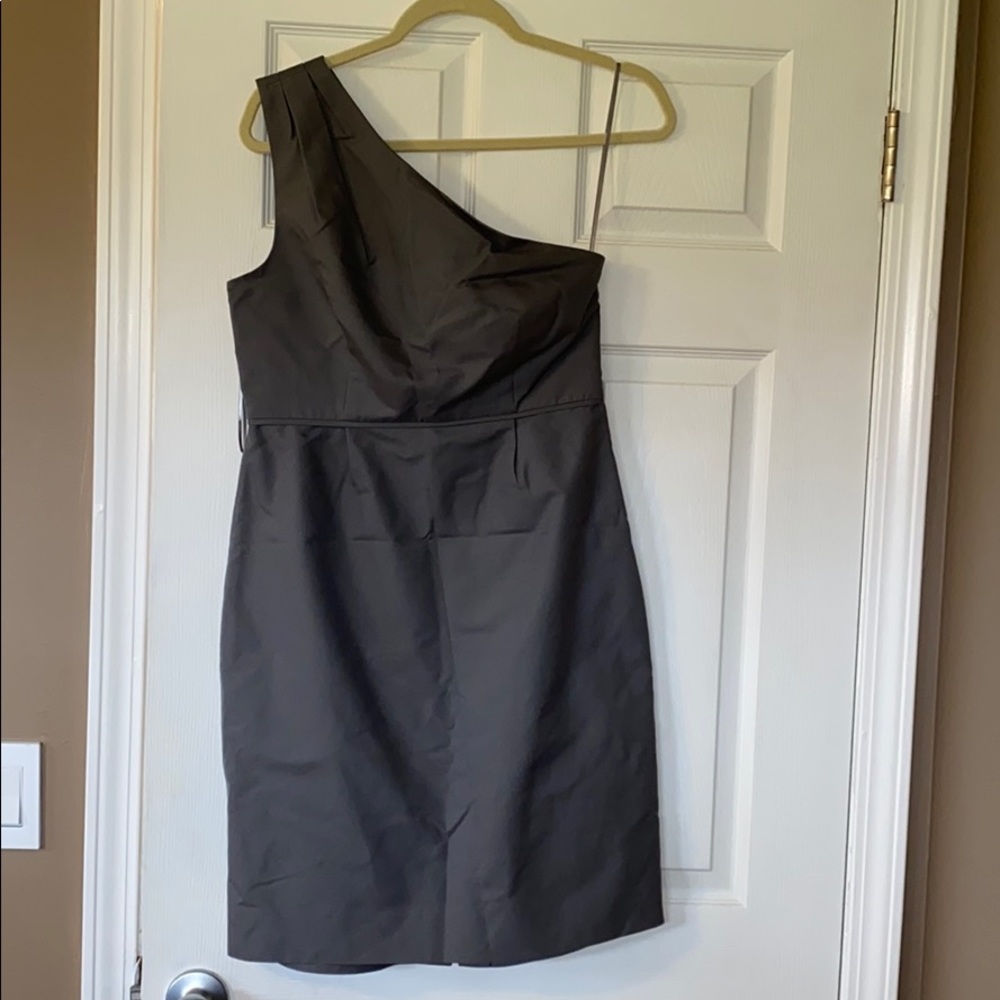 j Crew Gray one shoulder dress